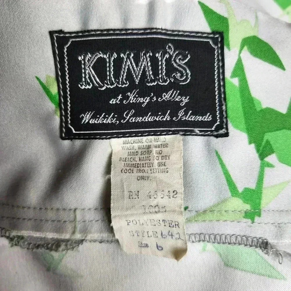 VINTAGE 1970s Crane Print Maxi Sun Dress S - Picture 12 of 12